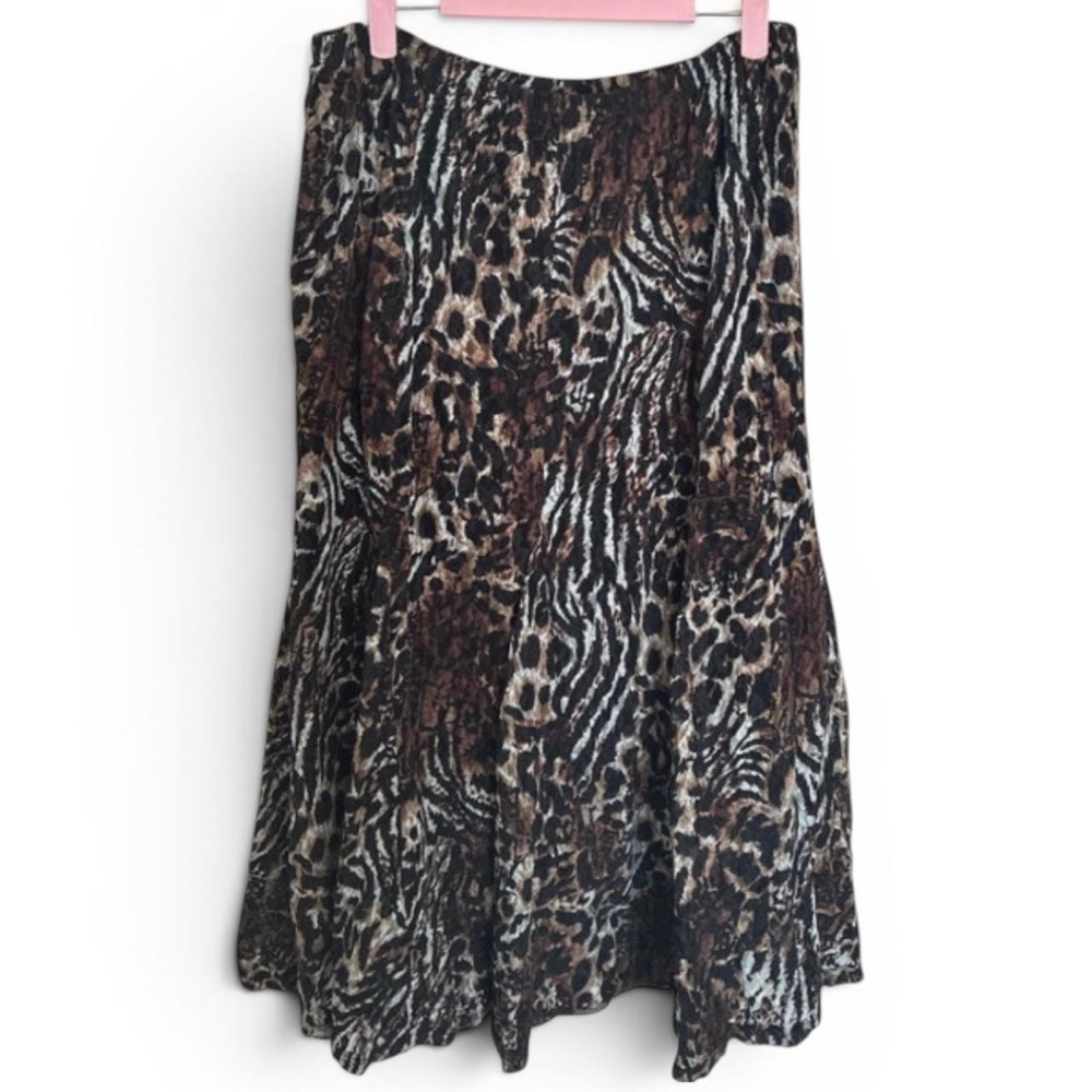 Vintage Midi Skirt with Liner 70s 80s